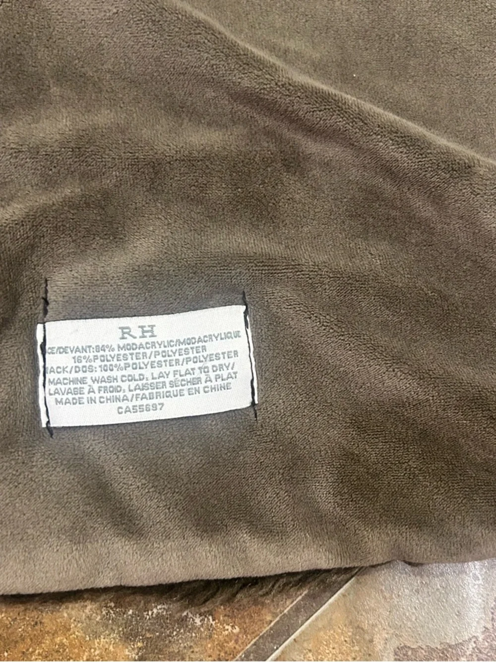 Restoration Hardware Faux Fur Throw Blanket Dark Brown Cosy Heavy Luxury